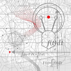 Abstract futuristic pattern. Math science engineered concept