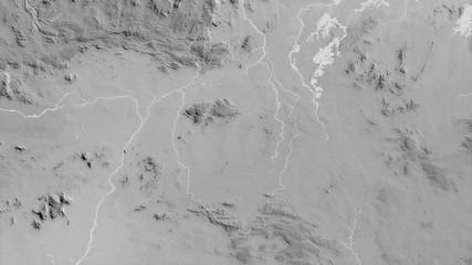 Upper Takutu-Upper Essequibo, Guyana - outlined. Grayscale