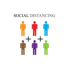 Social distancing icon isolated on white background