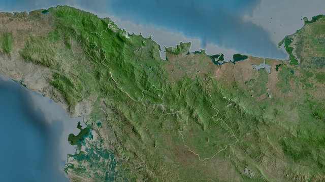 Nord, Haiti - outlined. Satellite
