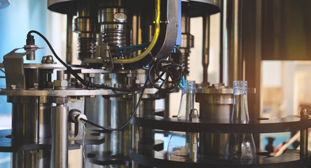 Industrial machinery in the production line and Industrial Factory equipment stainless automation. 