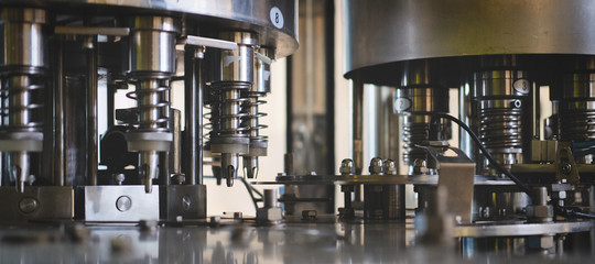 Industrial machinery in the production line and Industrial Factory equipment stainless automation. 