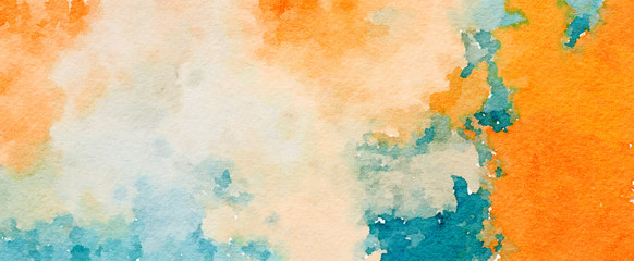 Abstract watercolor on white background.The color splashing on the paper.It is a hand drawn. - Illustration	