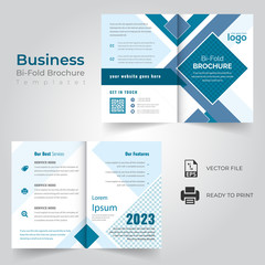  Corporate & Business Concept Bi-fold Brochure Template Design.