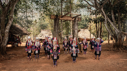 Akha tribe Villages, Chiang Rai Province, North Thailand..