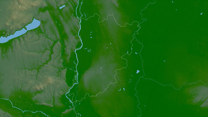 Bács-Kiskun, Hungary - outlined. Physical