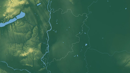 Bács-Kiskun, Hungary - outlined. Relief