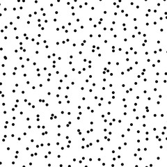 Random scattered dots, abstract black and white background. Seamless vector pattern. Black and white polka dot pattern. Celebration confetti background. Vector illustration