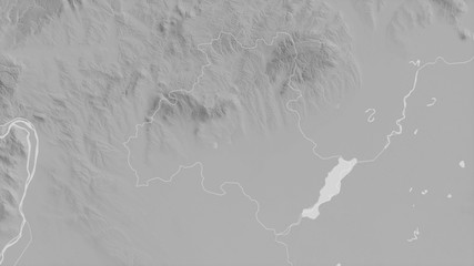 Heves, Hungary - outlined. Grayscale