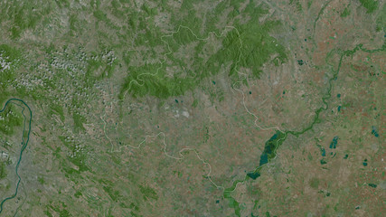 Heves, Hungary - outlined. Satellite