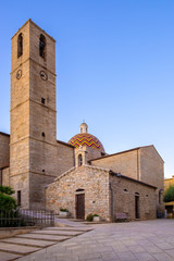 Olbia, Italy - XVIII century St. Paul Apostle Church - Chiesa di San Paolo Apostolo - and St. Cross...