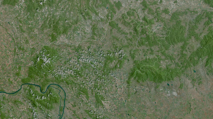 Nógrád, Hungary - outlined. Satellite