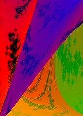 Multicolored mazgas on an abstract background