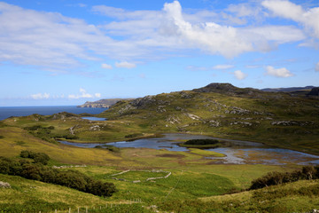 Orkney (Scotland), UK - August 11, 2018: The coastline view of Scotland, Scotland, Highlands, United Kingdom