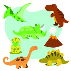 Dinosaurs Vector Illustration Cartoon
