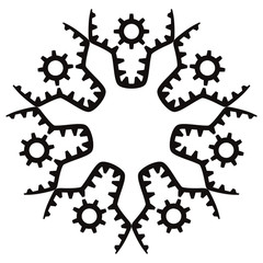 People gear teamwork black vector