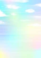 ファンシーな虹色の青空背景イラスト Acrylic Wall Mural Acryl Hoshisei