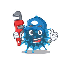 Fototapeta premium Smart Plumber moordecovirus on cartoon character design