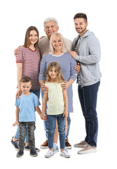 Fototapeta premium Portrait of big family on white background