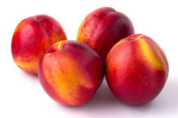 nectarines on a white background in isolation
