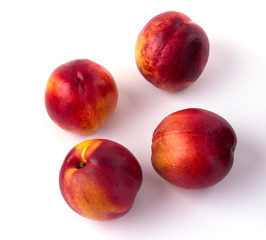 nectarines on a white background in isolation