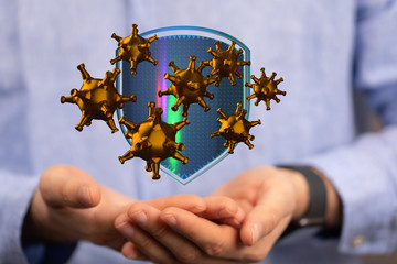 epidemic coronavirus 2019-nCoV 3d protection.