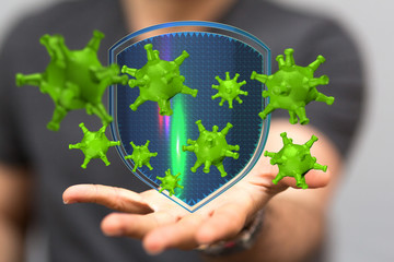 epidemic coronavirus 2019-nCoV 3d protection.