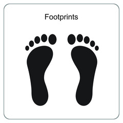  The silhouette of footprints. footsteps icon or sign for print.  Vector illustration.
