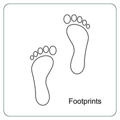 Obraz premium The lines of the footprints. footsteps icon or sign for print. Vector illustration.