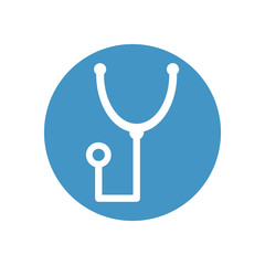 stethoscope icon, block style