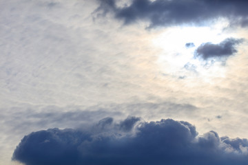 Naklejka na ściany i meble Clouds on a blue sky as a background