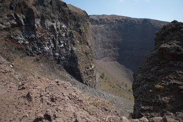 The crater of the dormant Vesuvius volcano. Vesuvio National Park. View of the volcano.