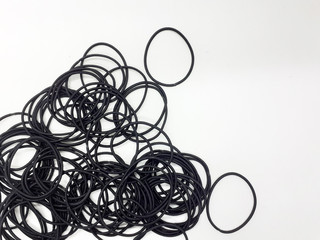 Colorful Elastic Hair Rubber Dresser Tools for Attractive Woman Accessories in White Isolated Background