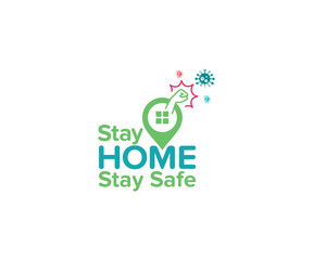 Stay Home Stay Safe. Let's Stop COVID-19. stay home in COVID-19 coronavirus outbreak. stay in the house to prevent virus infection.Work from Home, Protected from Corona-virus. Covid-19 Awareness.
