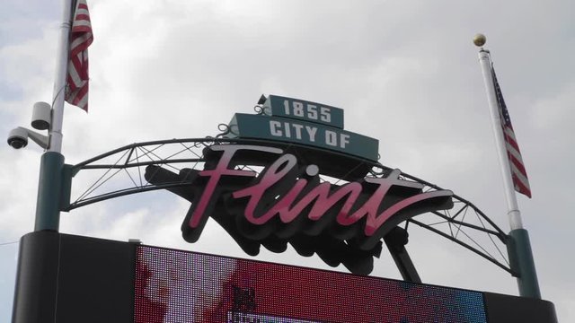 City Of Flint Close Shot Looking Up