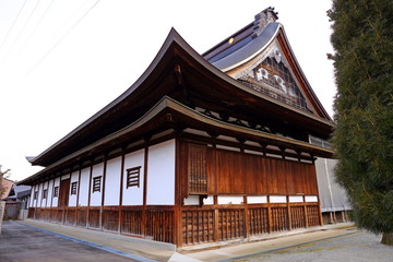 Obraz premium The small town`s historic ancient Japanese temple of Hida Furukawa town, Gifu. Japan.