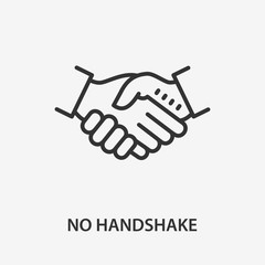 No handshake line icon on white background.