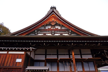 Fototapeta na wymiar The small town`s historic ancient Japanese temple of Hida Furukawa town, Gifu. Japan.
