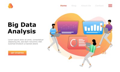 Big Data Analysis Vector Illustration Concept, Suitable for web landing page, ui,  mobile app, editorial design, flyer, banner, and other related occasion