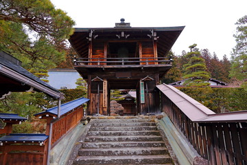 well preserved traditional temple in old town area of Hida-Takayama, Gifu, Takayama, Japan