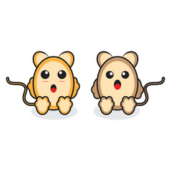 cute two hamster illustration vektor design