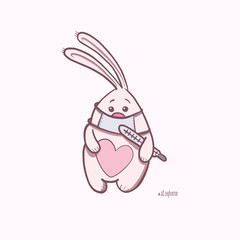 animal character medical care illustration