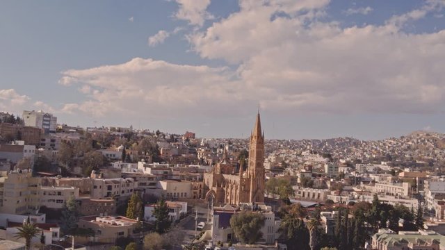 Drone Flight Over Parroqua Fatima Zacatecas Mexico