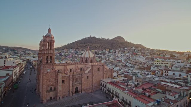 Drone flight Over Zacatecas Downtown