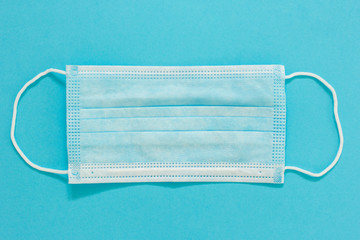 protective mask on blue background