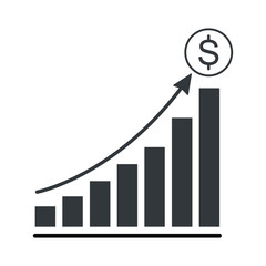 increase money growth icon, progress marketing, thin line symbol on white background - editable stroke vector illustration eps10