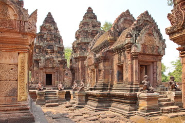 Closeup shot of famous Angkor Wat temple in Cambodia