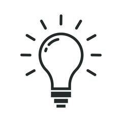 The light bulb icon vector, full of ideas and creative thinking, analytical thinking for processing. Outline symbol illustration. Vector illustration. EPS 10