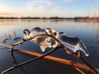 Crystal clear melting ice 