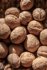 walnuts on wooden background